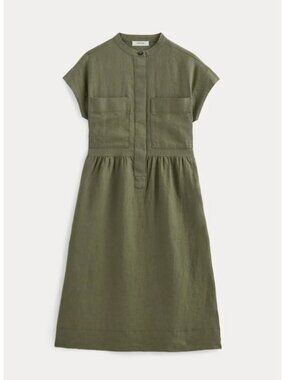 Everlane The Craft Dress in Linen Women's Size Small Kalamata Olive Green NWT!